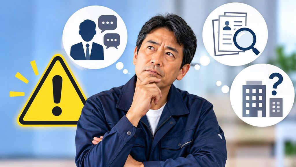 転職エージェントを使う前に確認したい注意点を考える40代・50代の工場勤務者