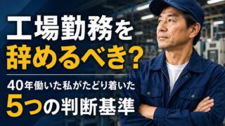 工場勤務を辞めるべき?40年働いた私がたどり着いた5つの判断基準