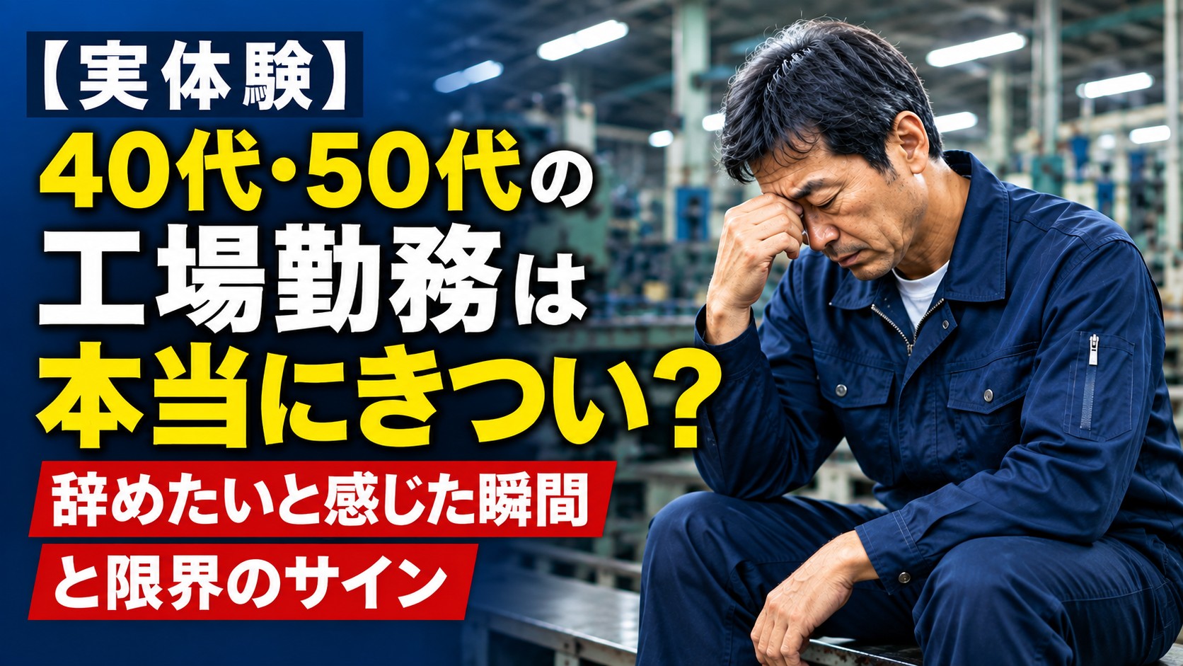 40代・50代の工場勤務が本当にきついと感じた瞬間と限界のサイン